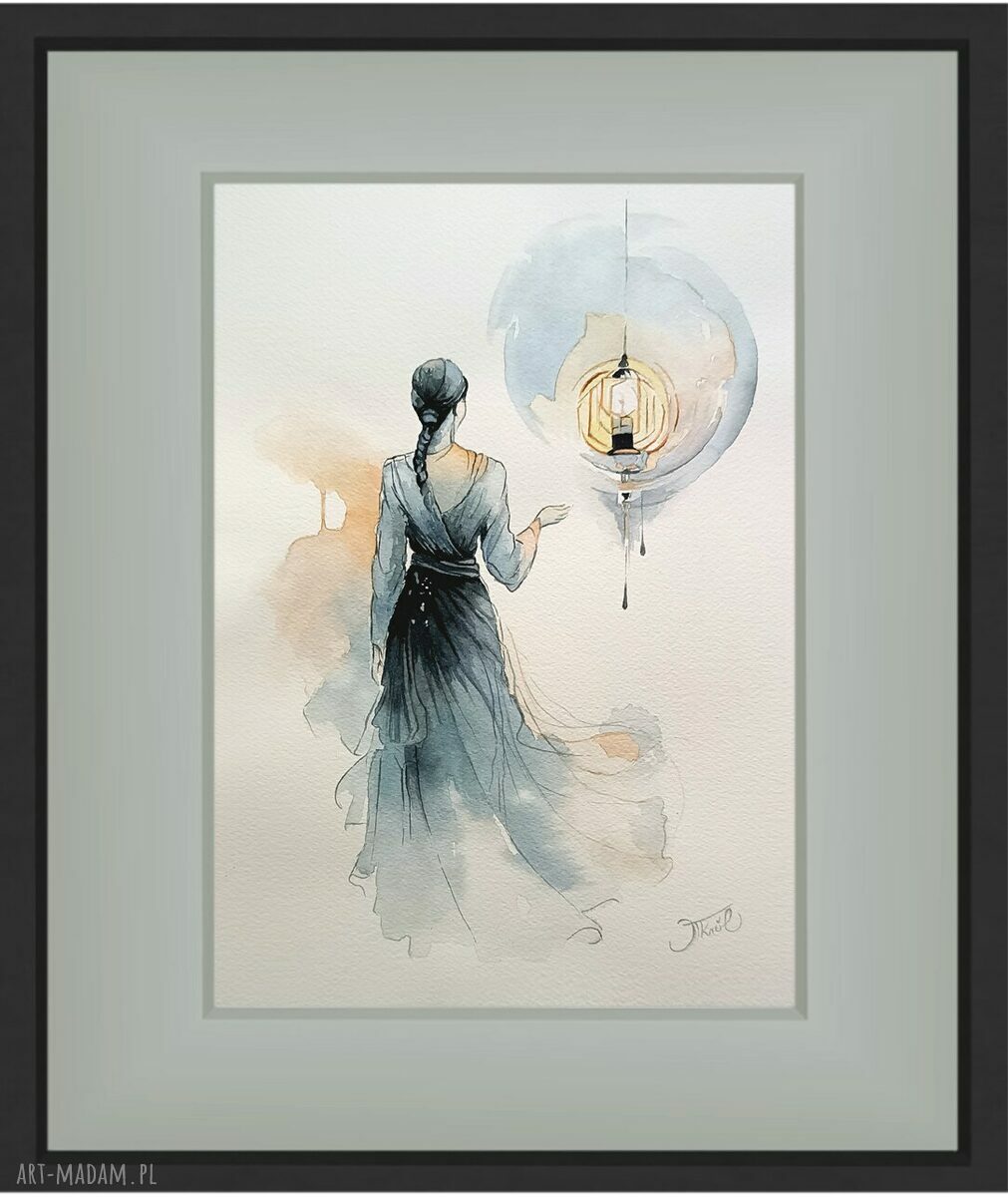Świetlista towarzyszka - akwarela 31 x 23 cm