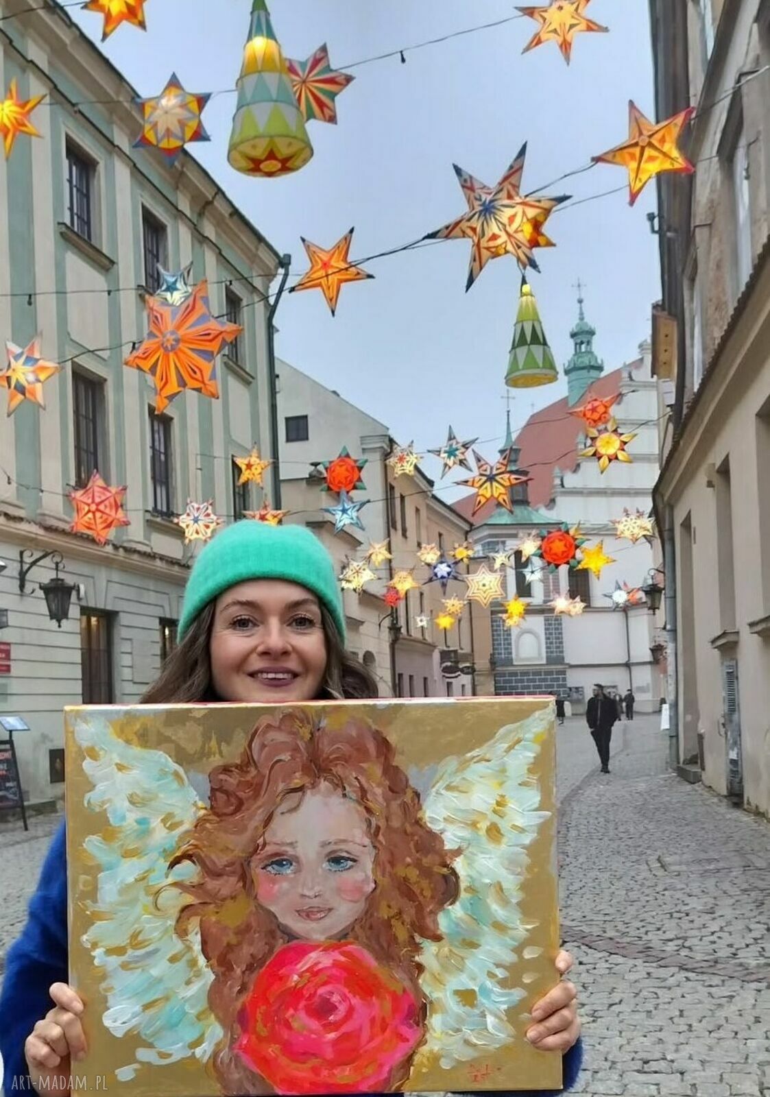 Świetliste prowadzenie - anioł stróż, obraz akrylowy do salonu