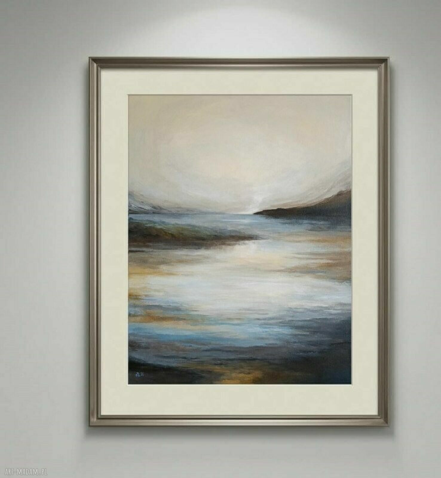 Świetlistość - ręcznie malowany obraz akrylowy na płótnie 60 x 50 cm