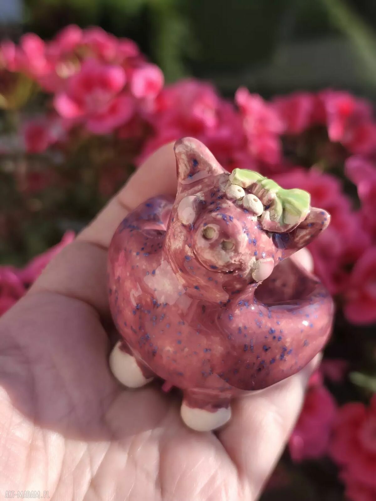 Ceramiczna świnka na biżuterię - urocza miseczka handmade