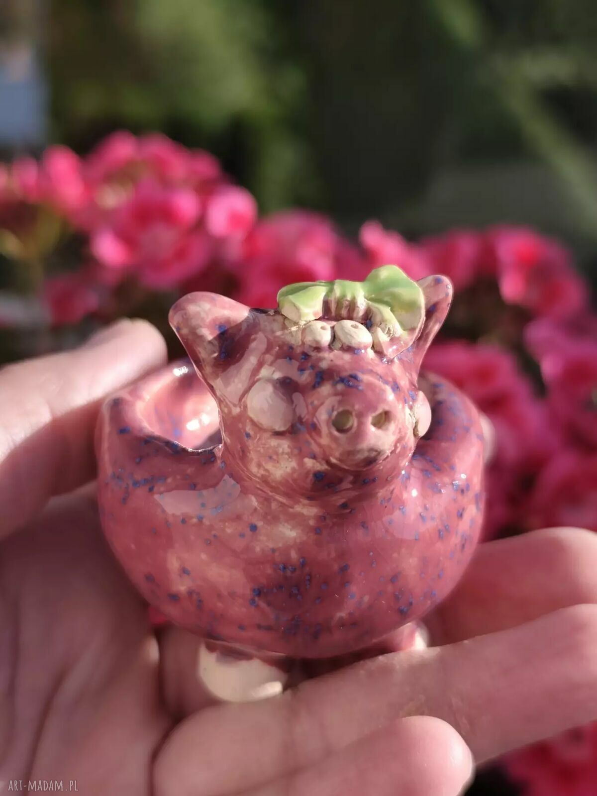 Ceramiczna świnka na biżuterię - urocza miseczka handmade