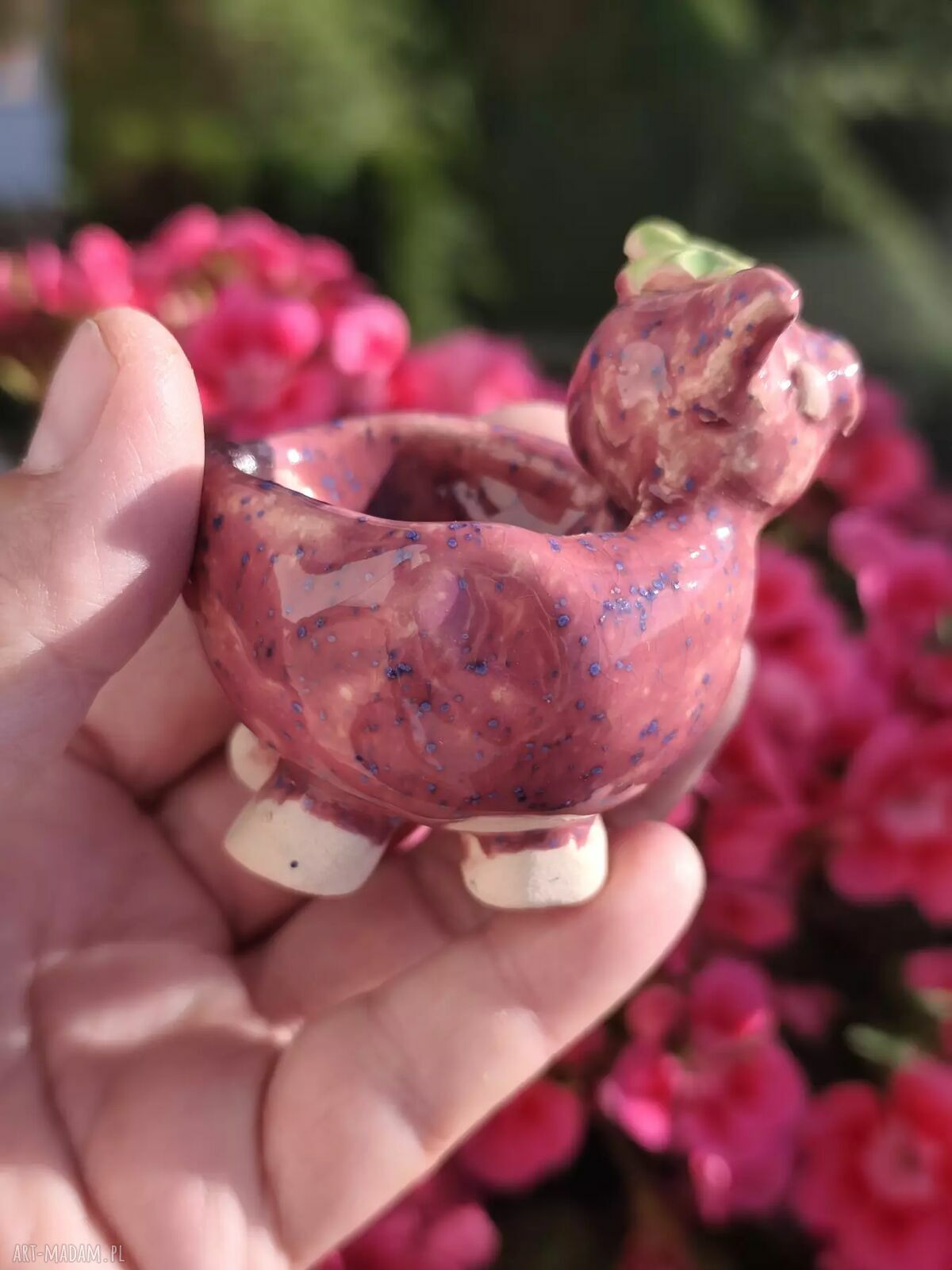 Ceramiczna świnka na biżuterię - urocza miseczka handmade