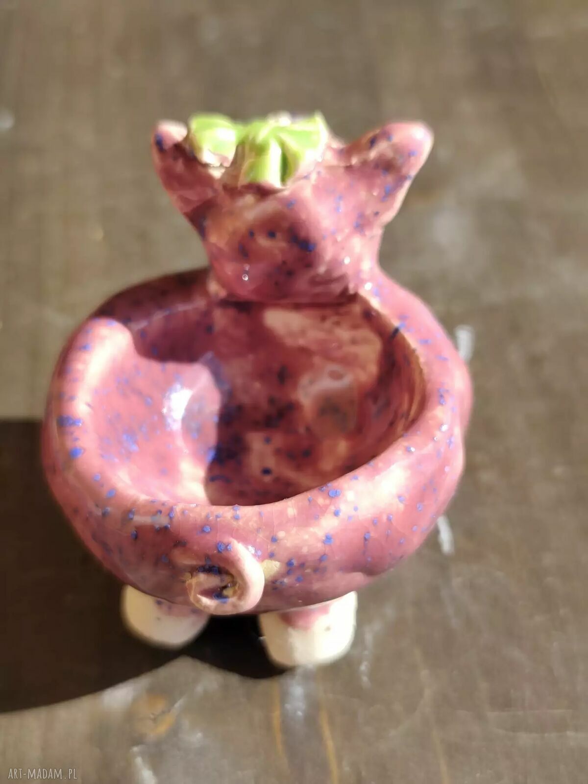 Świnka ceramiczna na biżuterię