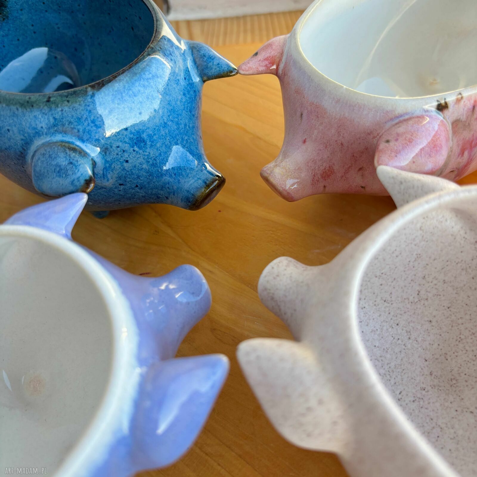 Różowa świnka - ceramiczna miseczka 350 ml handmade