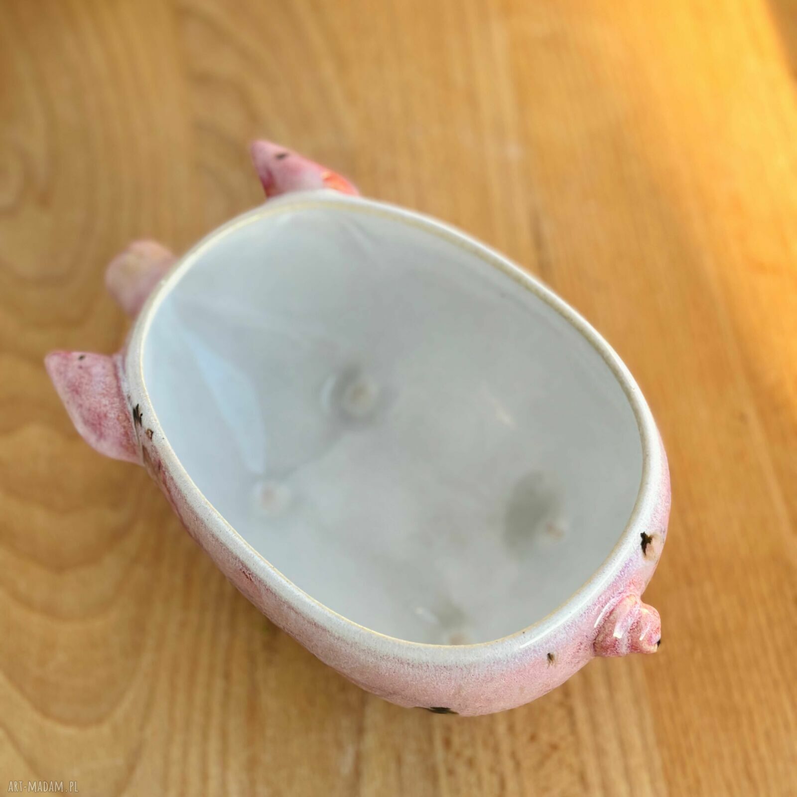 Różowa świnka - ceramiczna miseczka 350 ml handmade