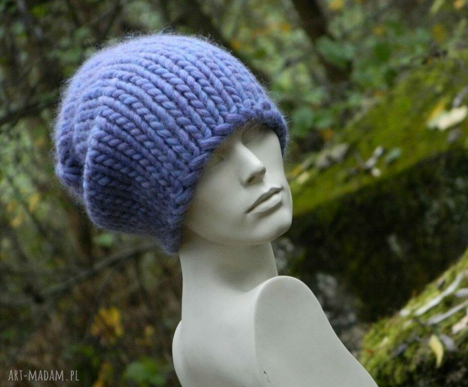 Syberianka lilac * 100% wool * grubaśna czapa