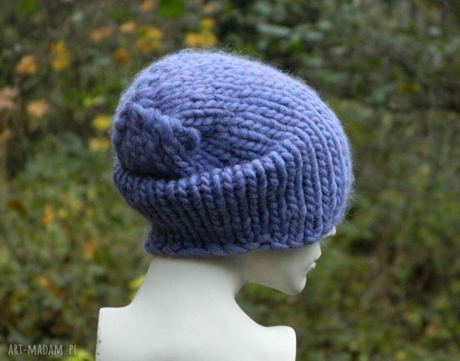 Syberianka lilac * 100% wool * grubaśna czapa