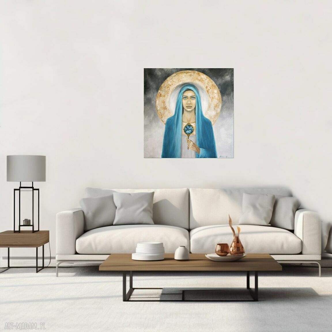 Sybilla II - ręcznie malowany obraz kobiety na płótnie 80x80 cm