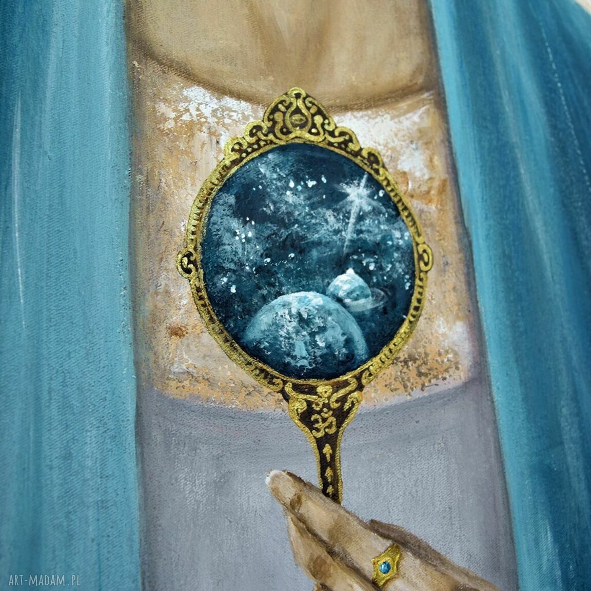 Sybilla II - ręcznie malowany obraz kobiety na płótnie 80x80 cm