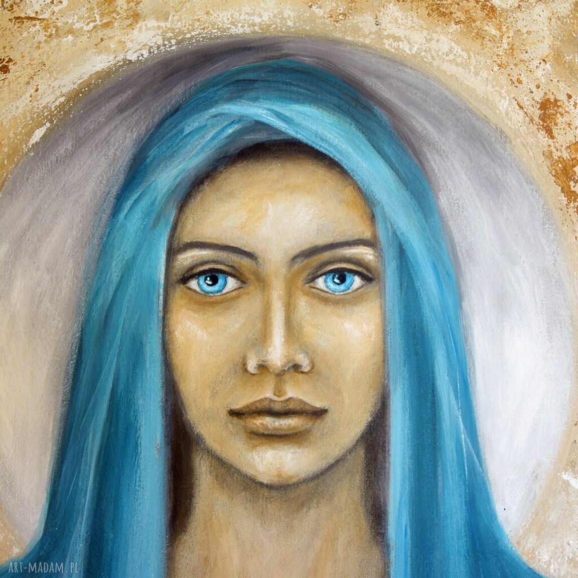 Sybilla II - ręcznie malowany obraz kobiety na płótnie 80x80 cm