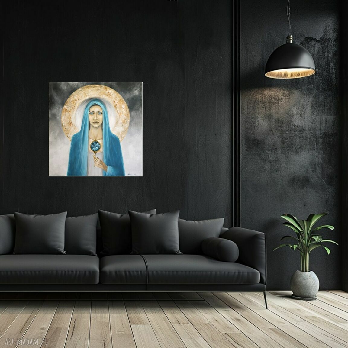 Sybilla II - ręcznie malowany obraz kobiety na płótnie 80x80 cm