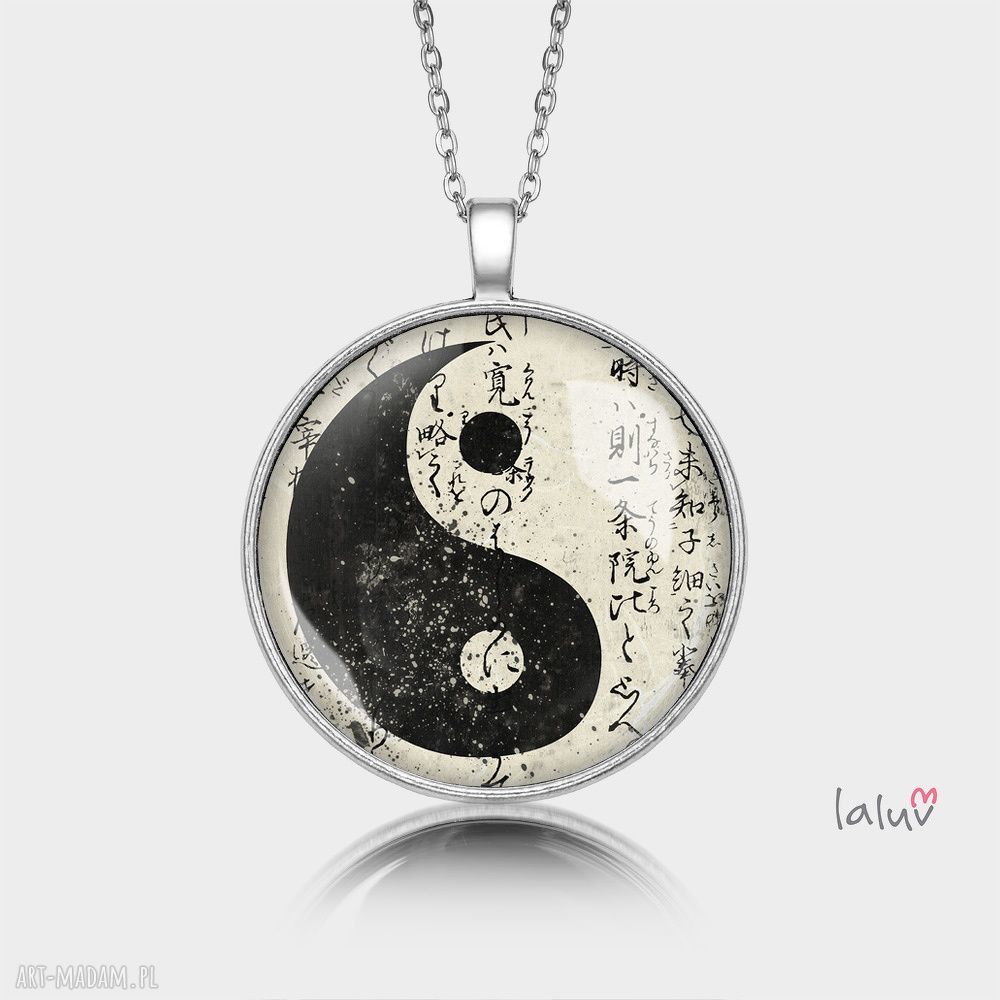 Ręcznie robiony medalion Yin Yang - symbol buddyzmu spokój i pokój