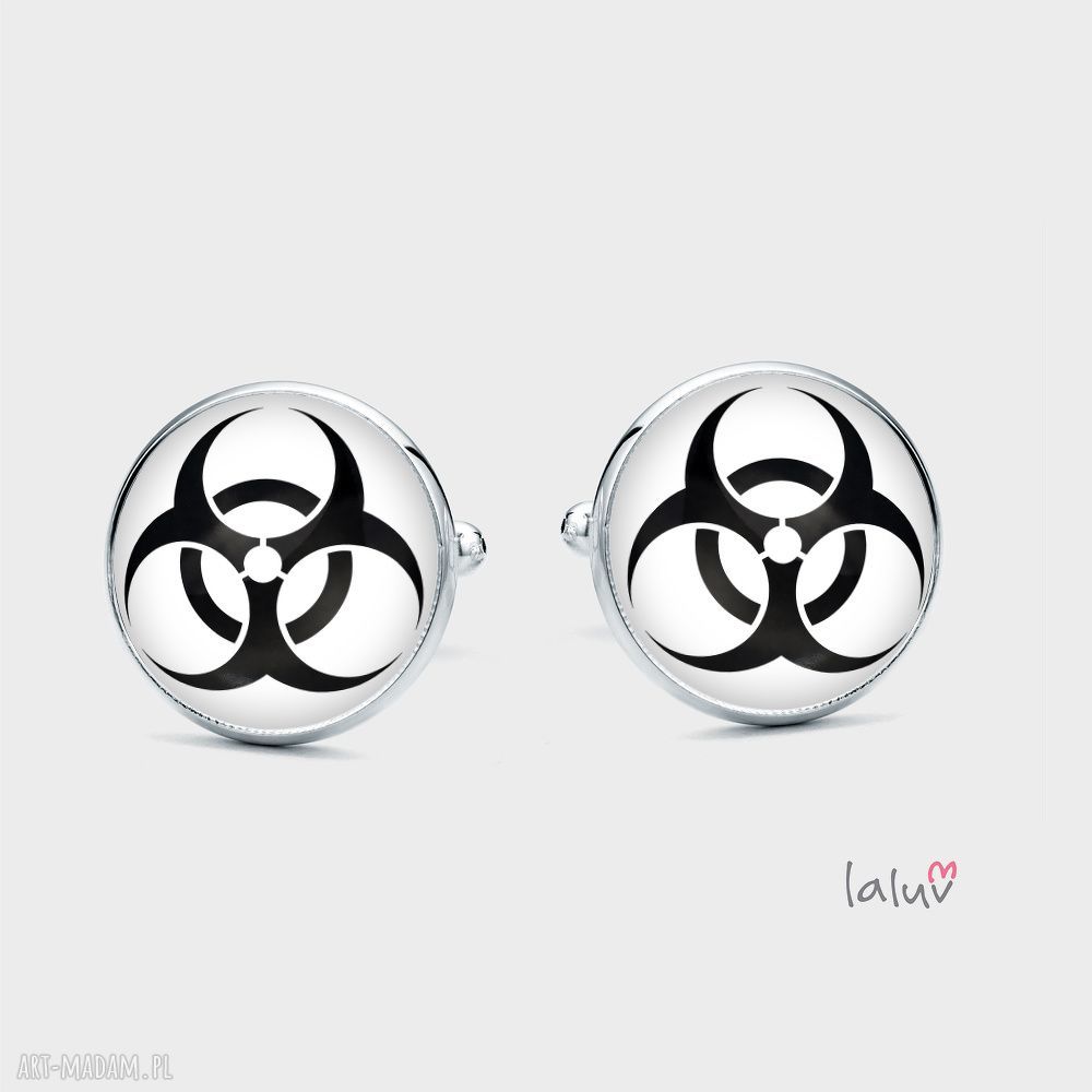 Spinki do mankietów Biohazard - znak zagrożenia