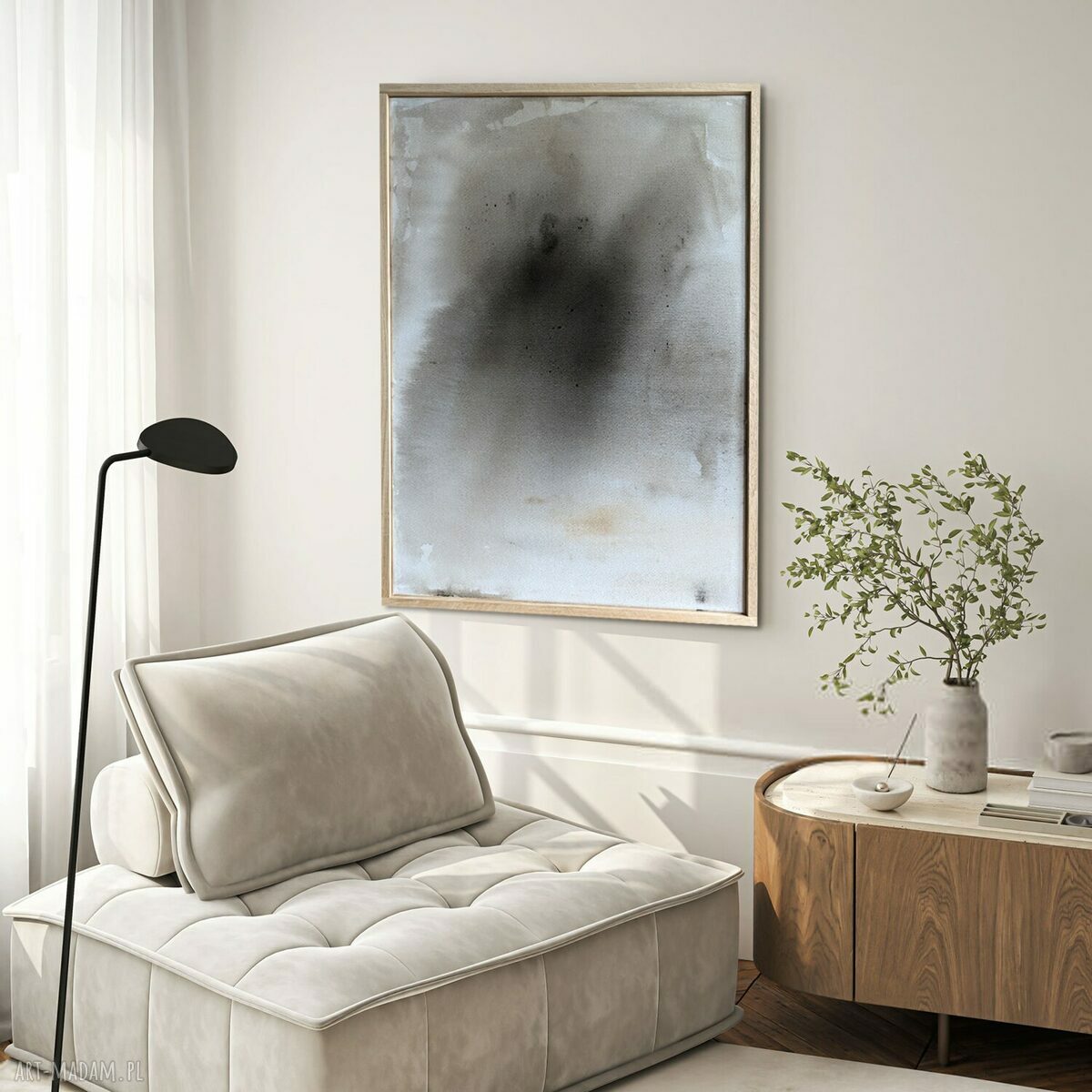 Obraz Synergia 6 - ręcznie malowany akryl 80x60 w ramie z dębu