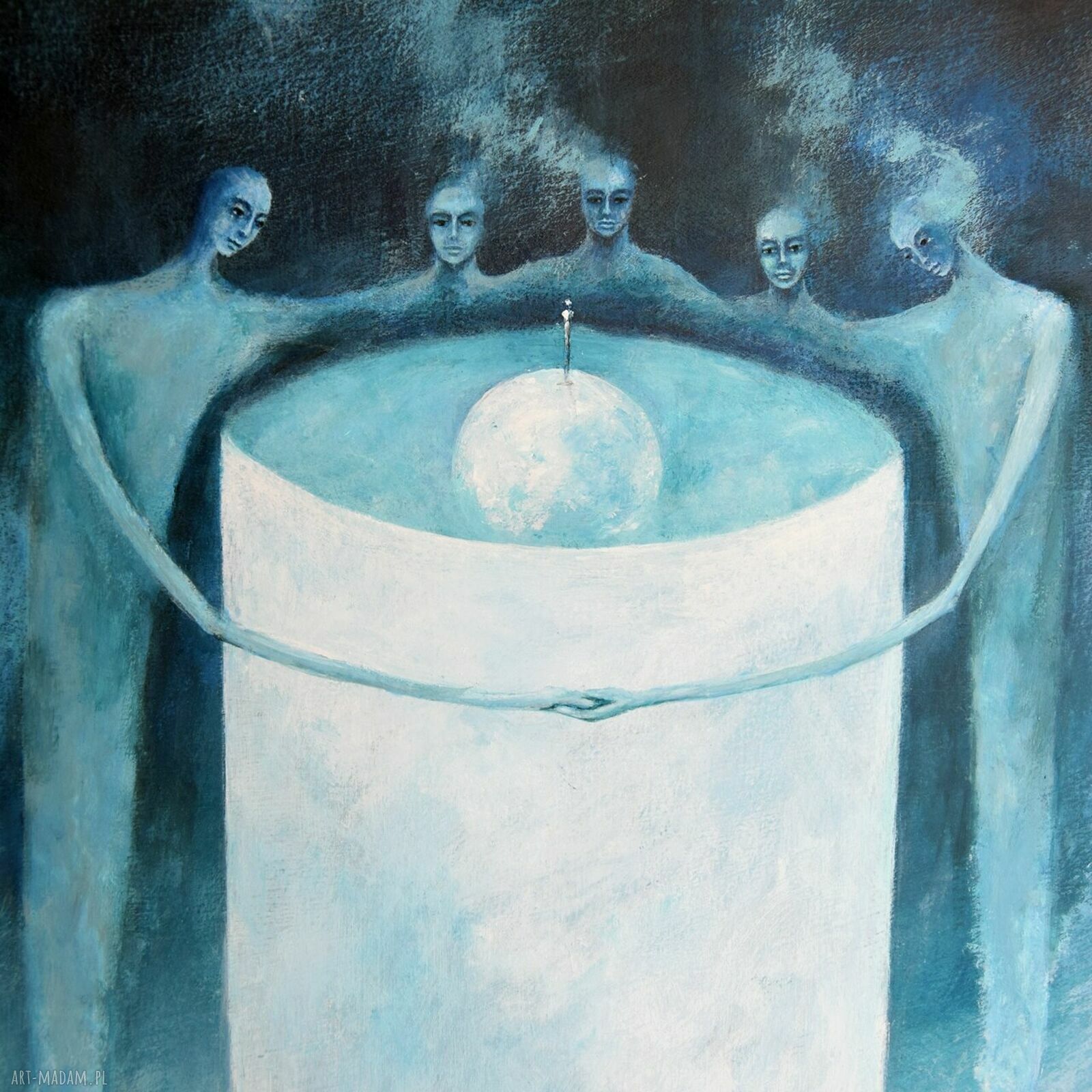 Synod - oryginalny obraz ręcznie malowany surrealizm (50x70 cm)