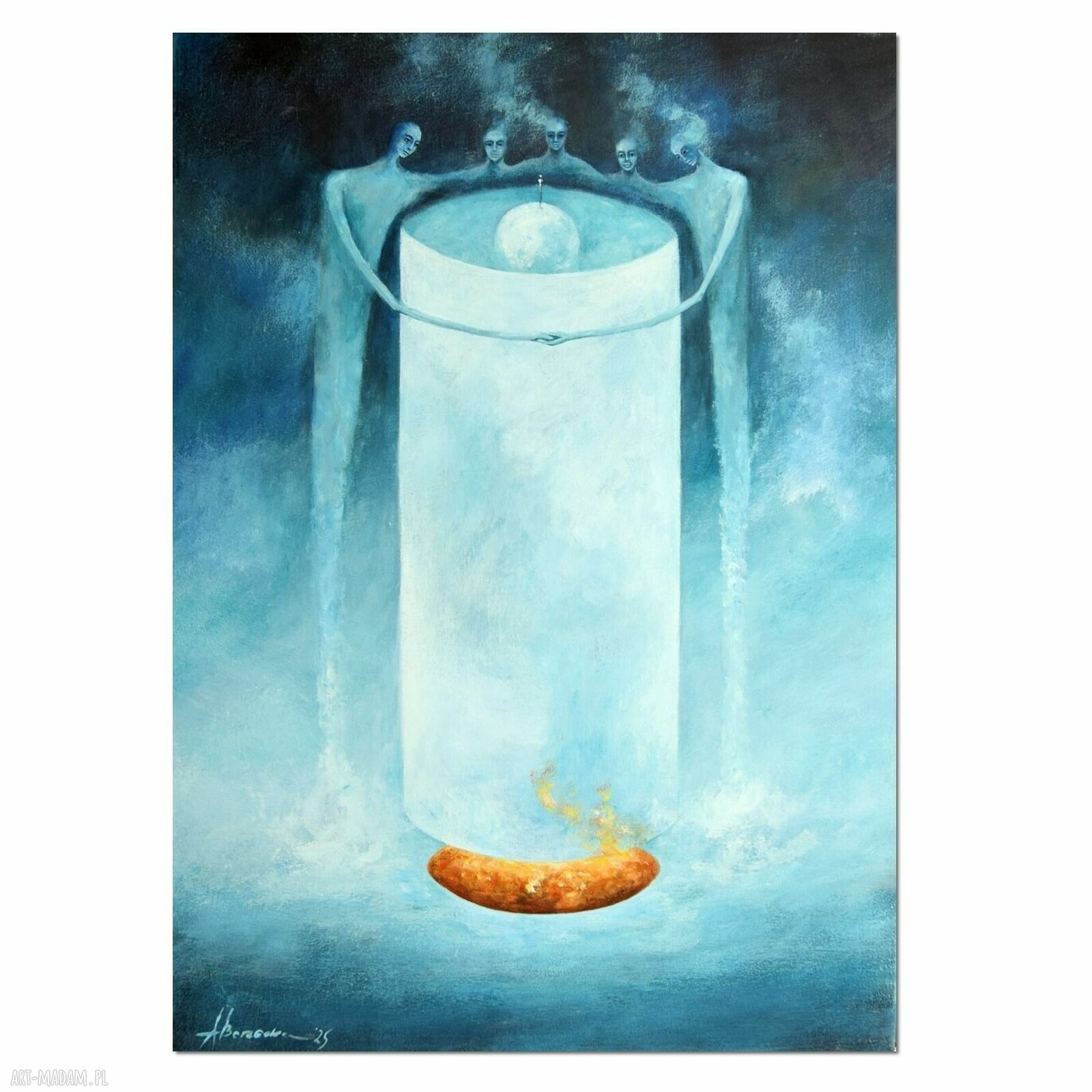 Synod - oryginalny obraz ręcznie malowany surrealizm 50x70 cm
