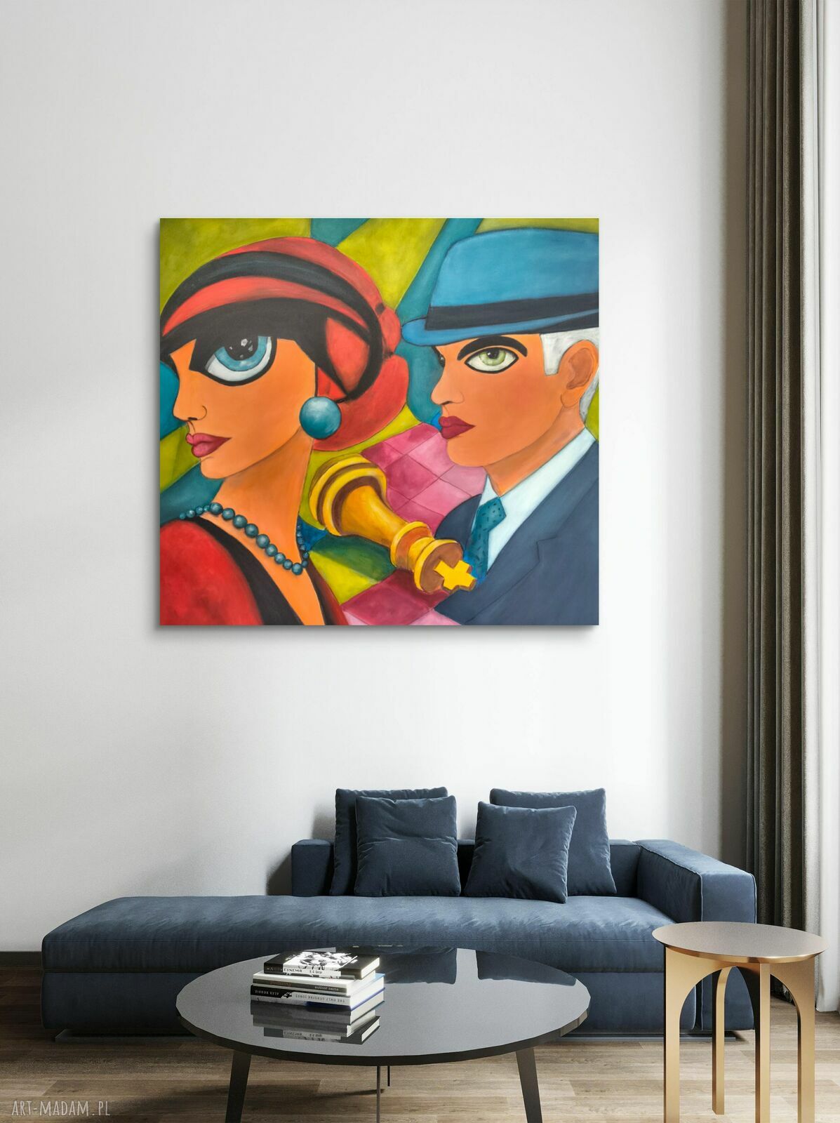 Szach-mat: nowoczesny obraz akrylowy 80x80 cm