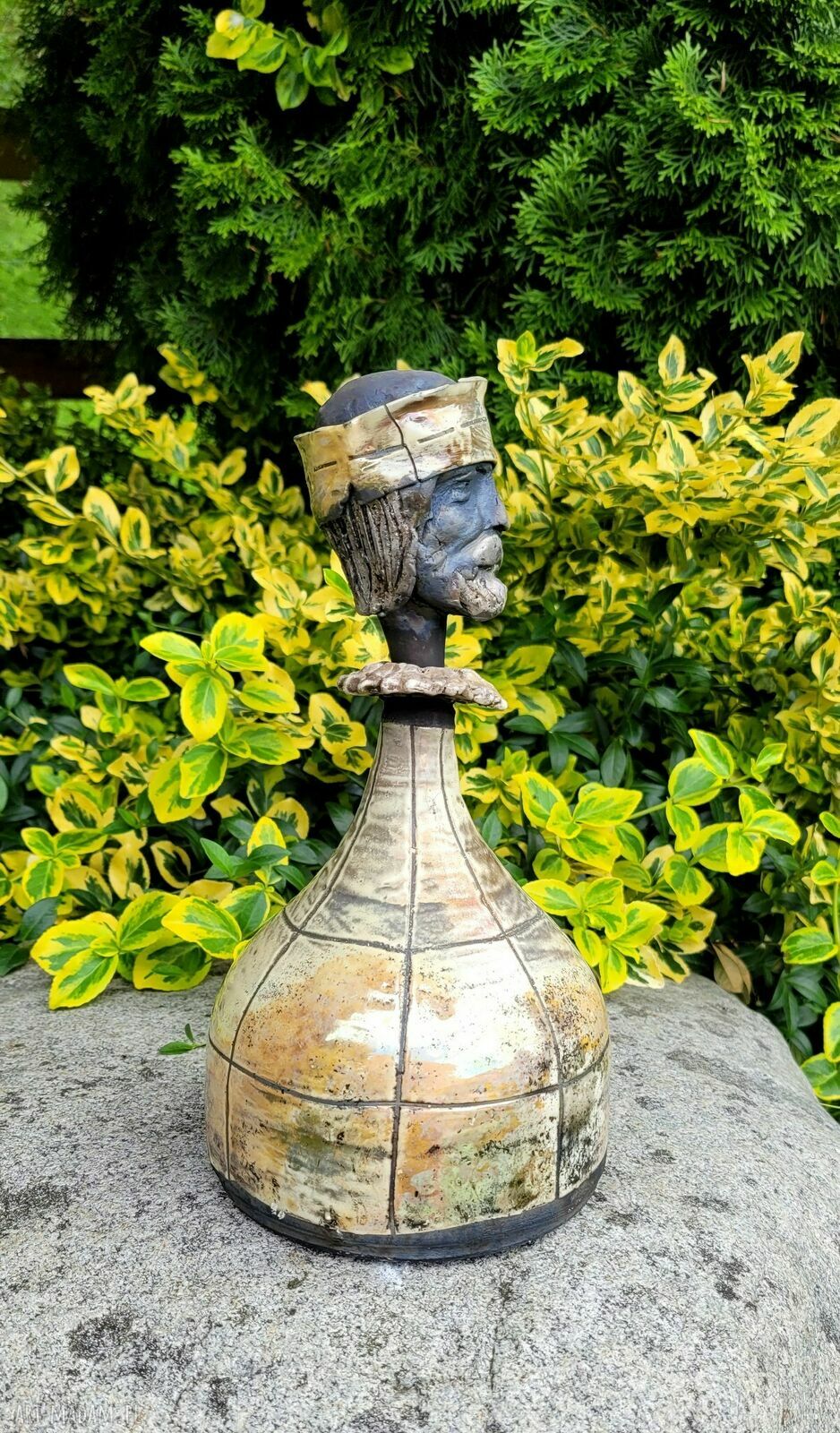 Szach mat - rzeźba ceramiczna raku 27 cm