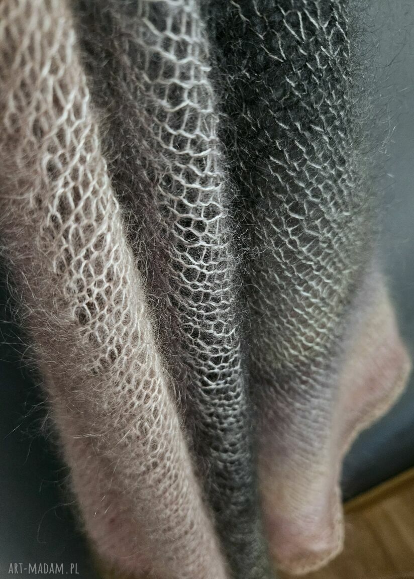 Szal Chusta „Mgła” moher i jedwab | The Wool Art