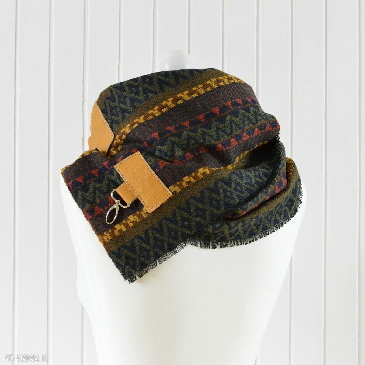 SZAL, CHUSTA, PONCZO, KOMIN W AZTECKIE WZORY Handmade