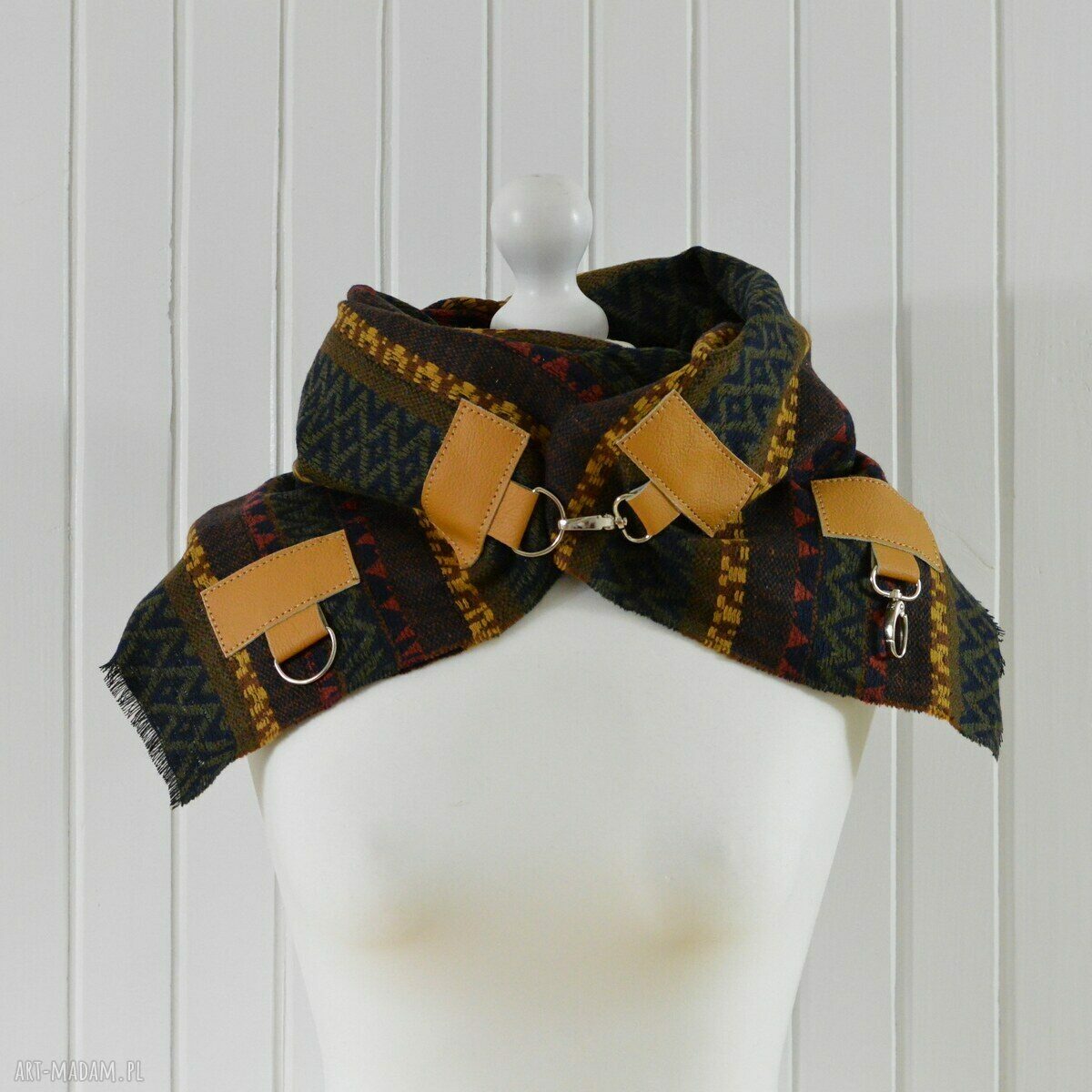 SZAL, CHUSTA, PONCZO, KOMIN W AZTECKIE WZORY Handmade