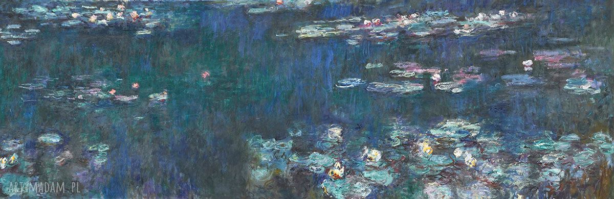 Szal Claude Monet "Nenufary" - niebieskie lilie wodne i elegancja na co dzień