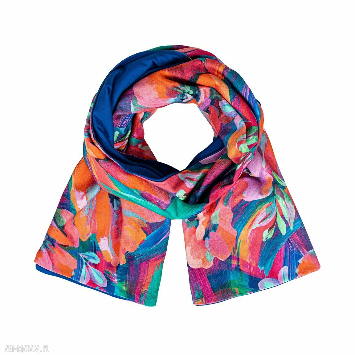 damski baweŁniany dwustronny pastelowe kwiaty szalik