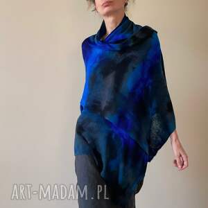 szal z wełny merino blue&grey anna damzyn
