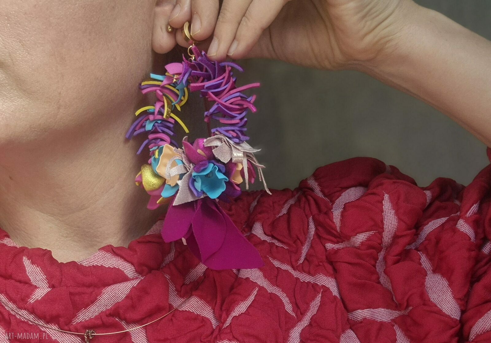 Kolczyki szalone, ukwiecone koła - duże i lekkie boho