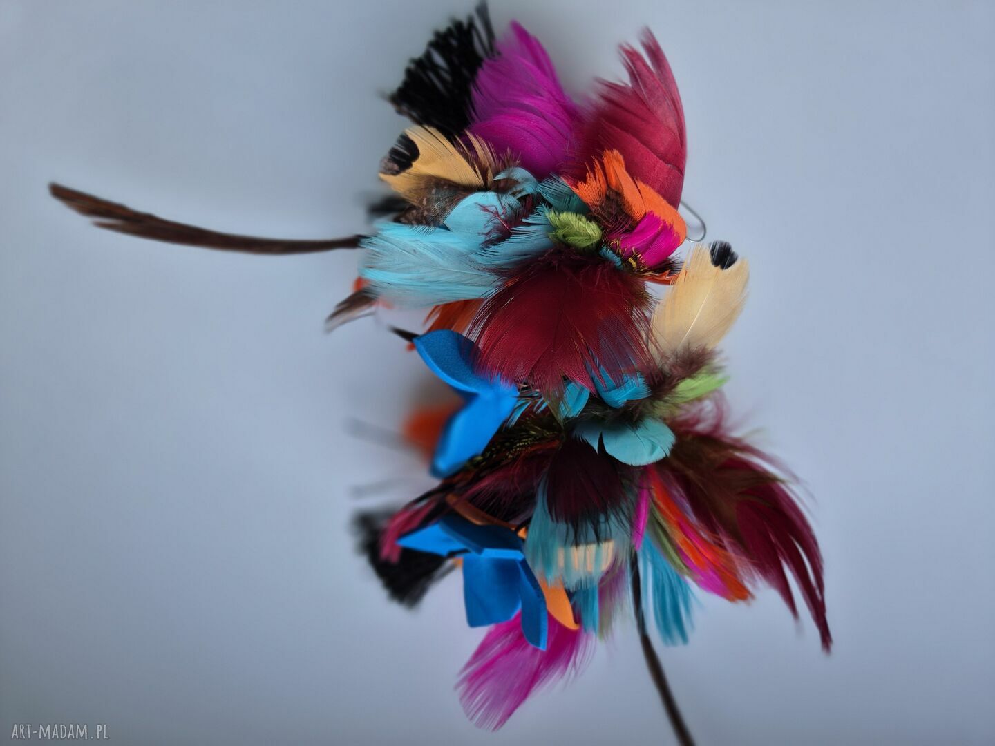 Kolczyki Szalone Pióra - lekkie, kolorowe boho
