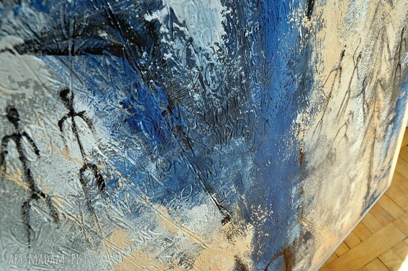 Szaman 2 - nowoczesny obraz abstrakcyjny ręcznie malowany 80x120 cm
