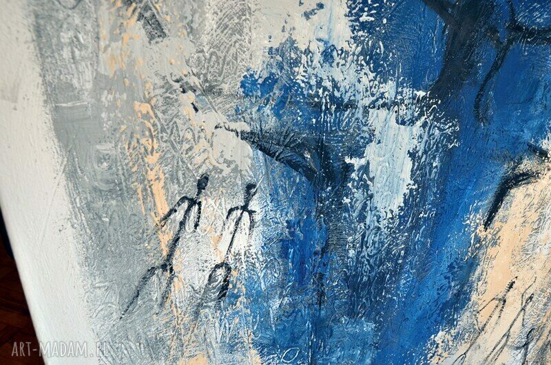 Szaman 2 - nowoczesny obraz abstrakcyjny ręcznie malowany 80x120 cm