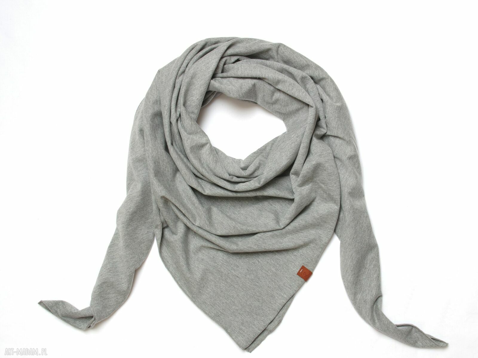 Szara chusta z bawełny - miękka, lekka i stylowa handmade