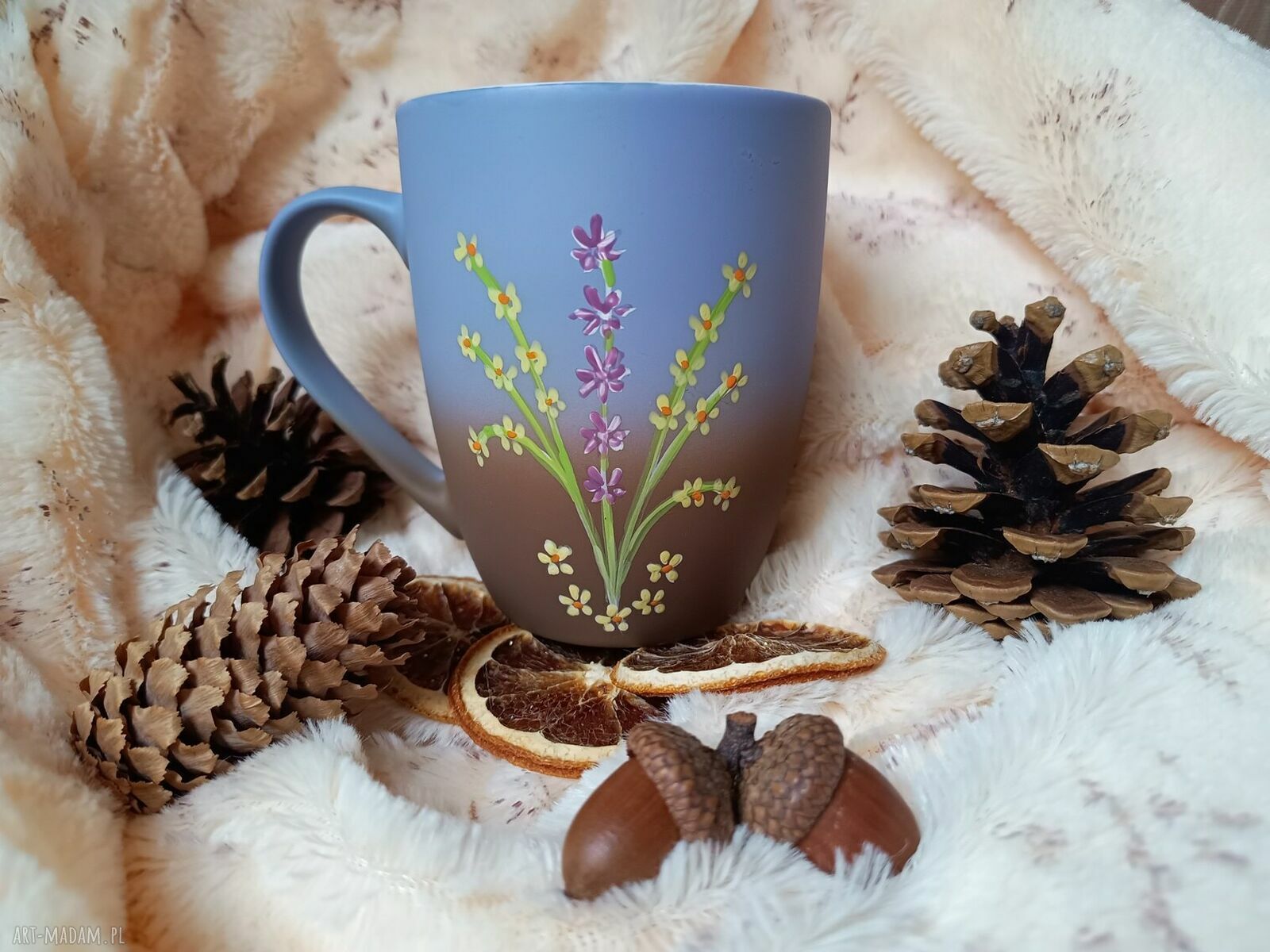 Kubek Szarak-Ona 300 ml - ręcznie malowana porcelana