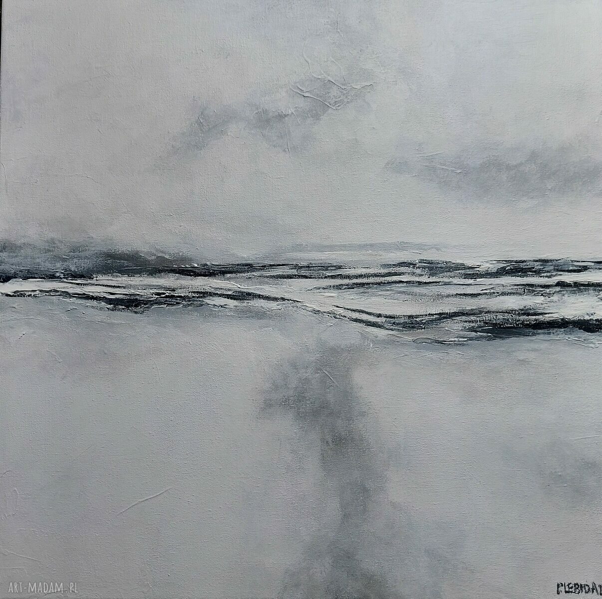 Szare Gesty - obraz akrylowy 40x40 cm (bez ramy, sygnowany)