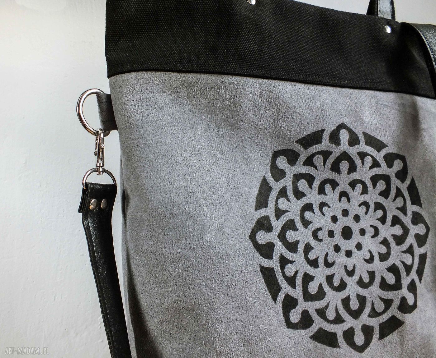 Szaro czarna torba Mandala
