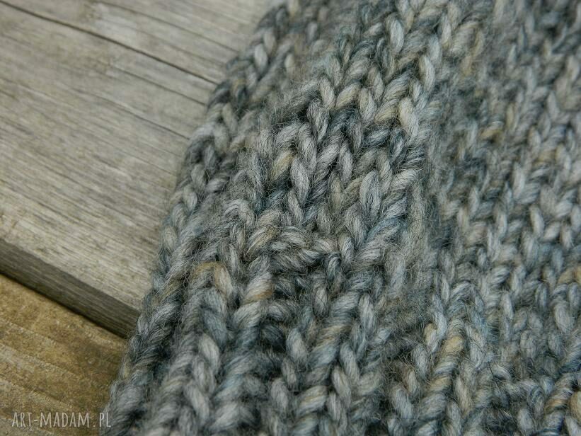 Szarość z beżem * unisex * czapka melanżowa * wool alpaca