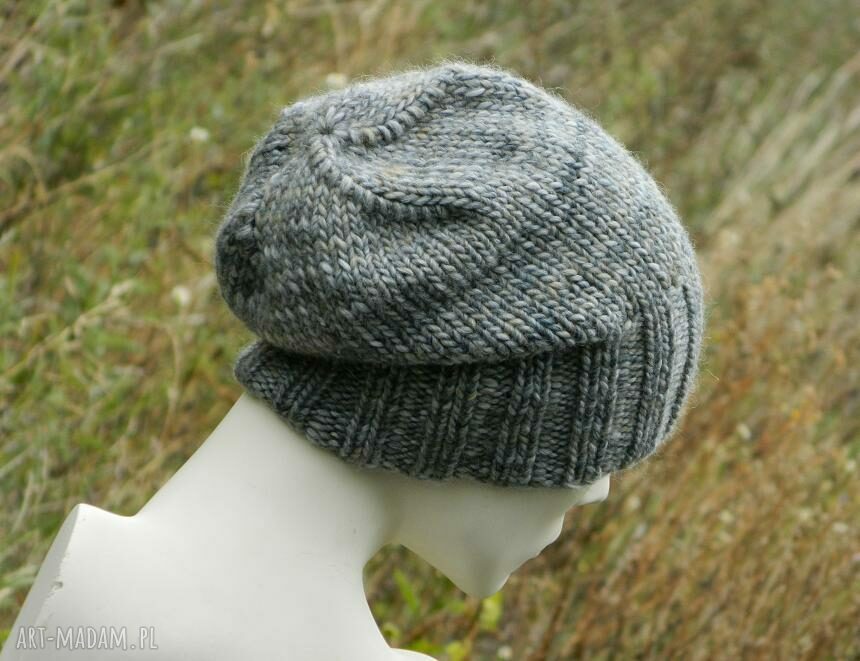 Szarość z beżem * unisex * czapka melanżowa * wool alpaca