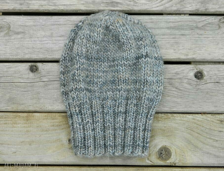 Szarość z beżem * unisex * czapka melanżowa * wool alpaca