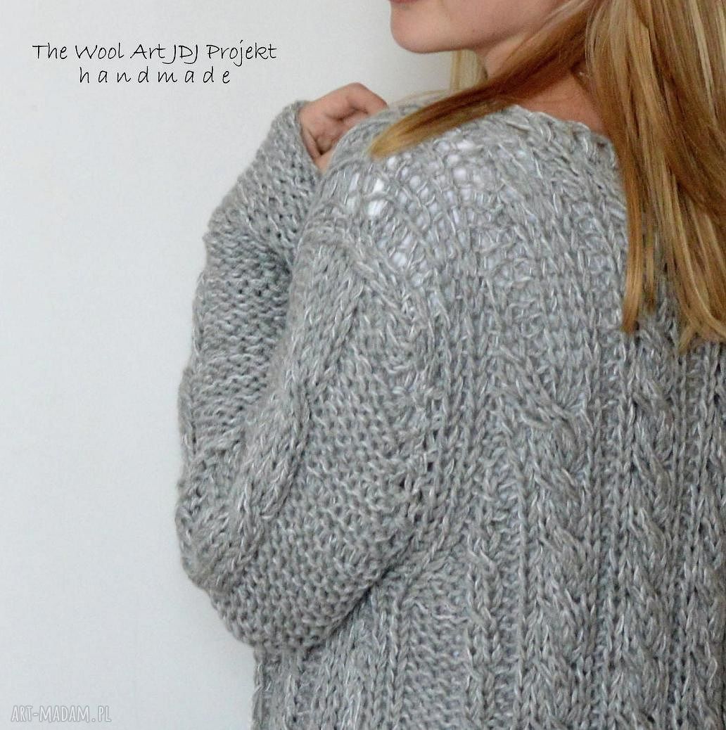 swetry: szary kardigan autorskie