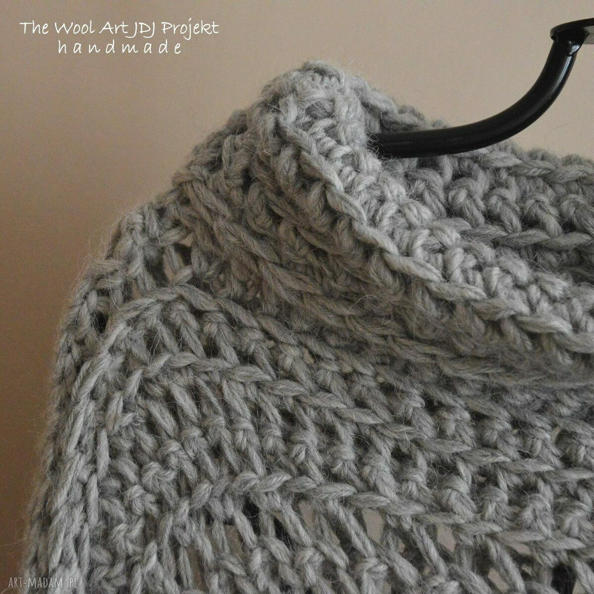 swetry: szary sweter ZAMÓWIENIE P. Justyna ręcznie wykonane