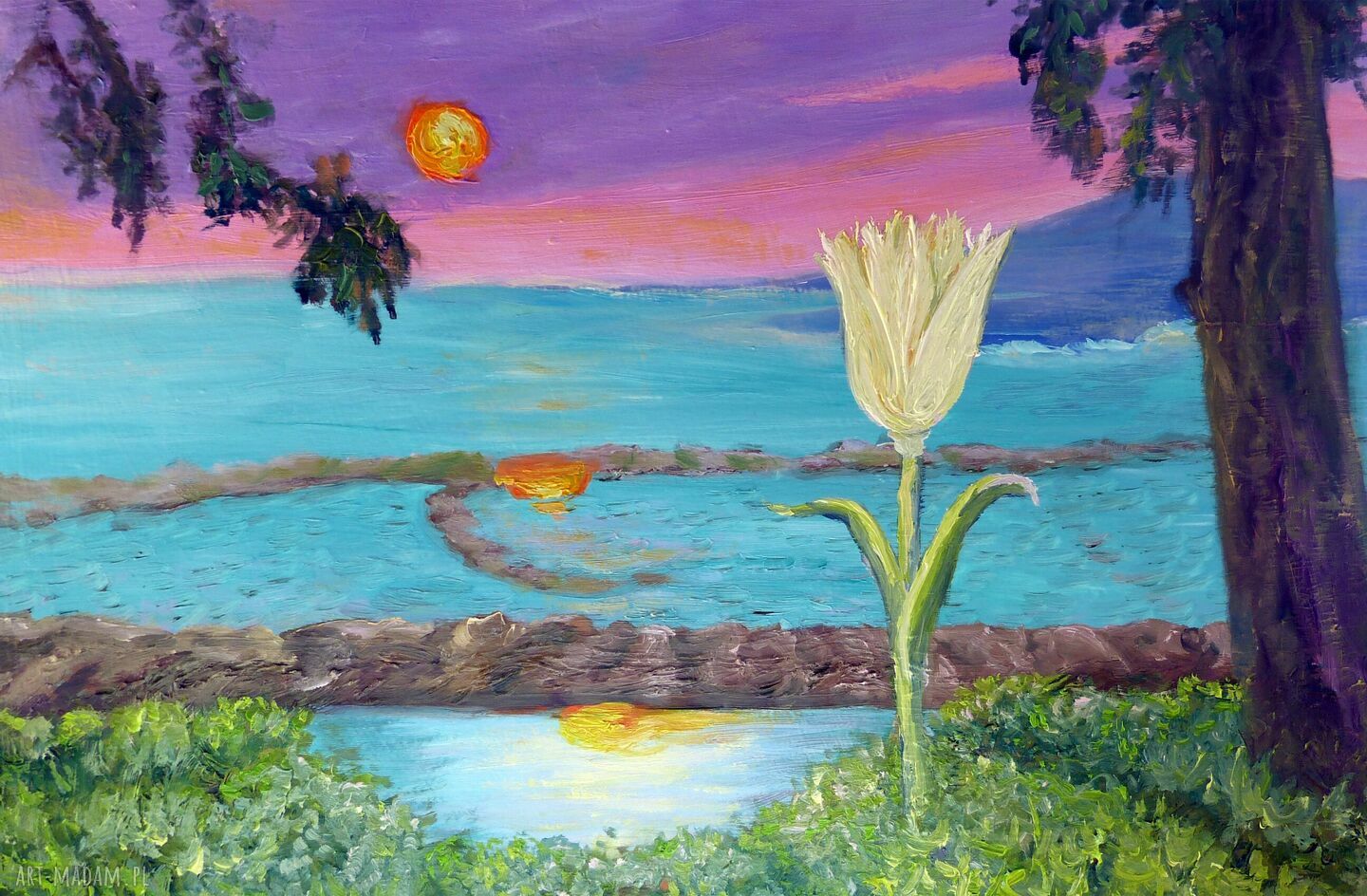 Szczęście - obraz olejny na płycie 40 x 35,5 cm
