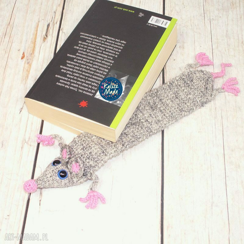 Szczurek - zakładka do książki szydełkowa handmade