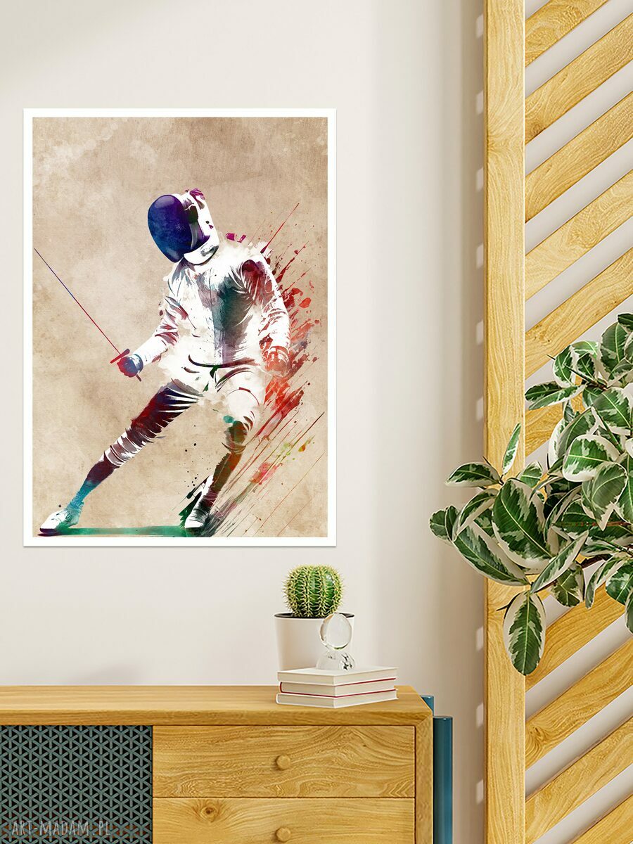 Szermierka - 2 grafiki sportowe A4 w zestawie, papier satynowo-perłowy (bez ramki)
