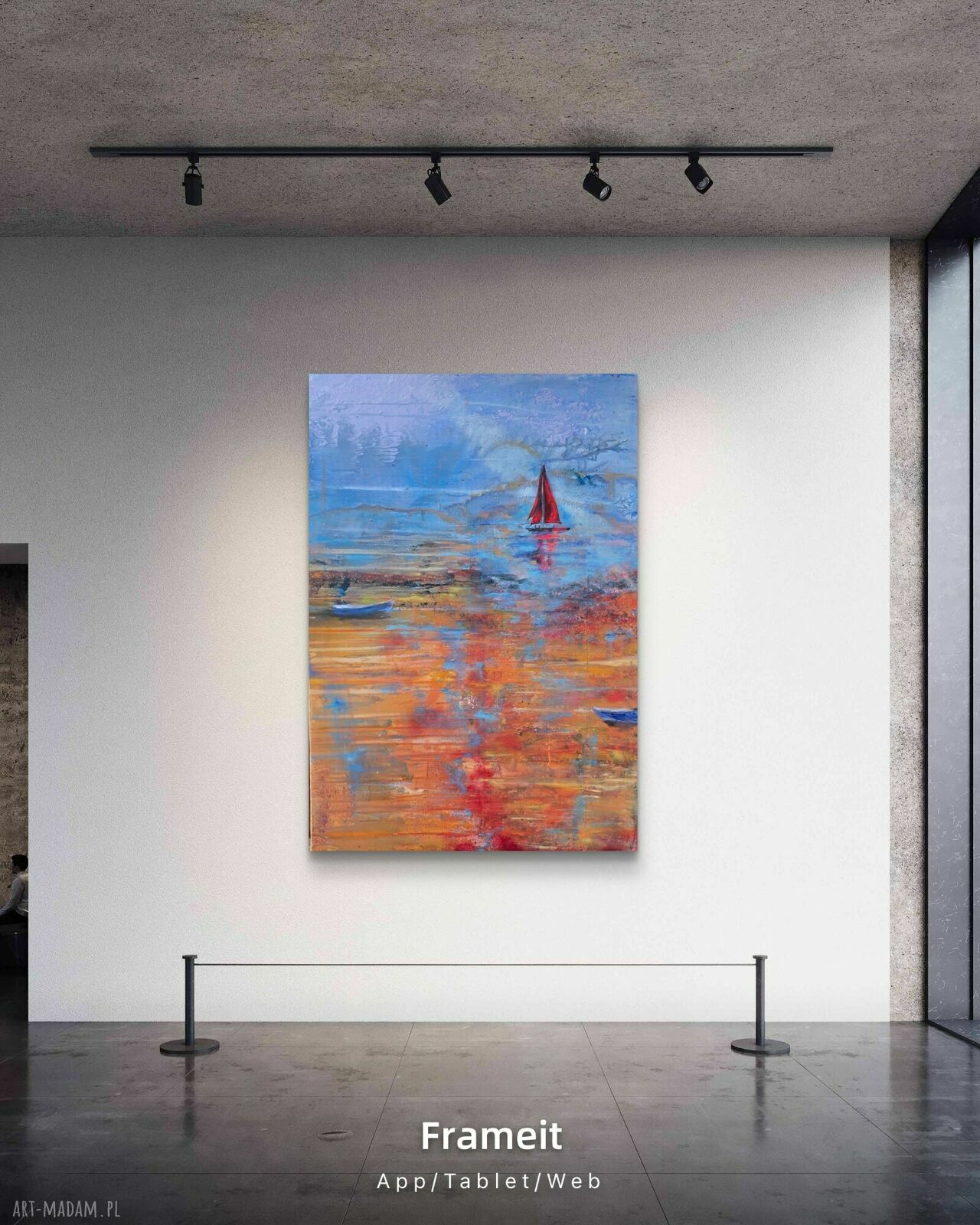 Szkarlatny żagiel - obraz akrylowy na płótnie 100x70 cm