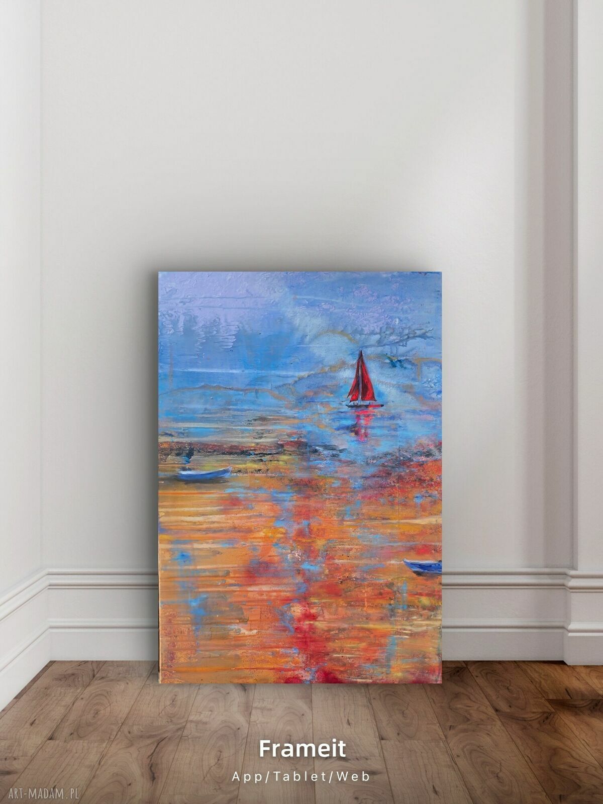 Szkarlatny żagiel - obraz akrylowy na płótnie 100x70 cm
