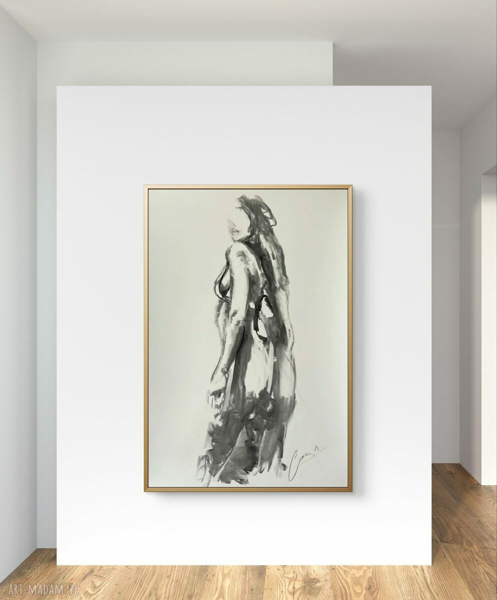 Szkic Kobiety 100x70 - obraz węgiel na papierze