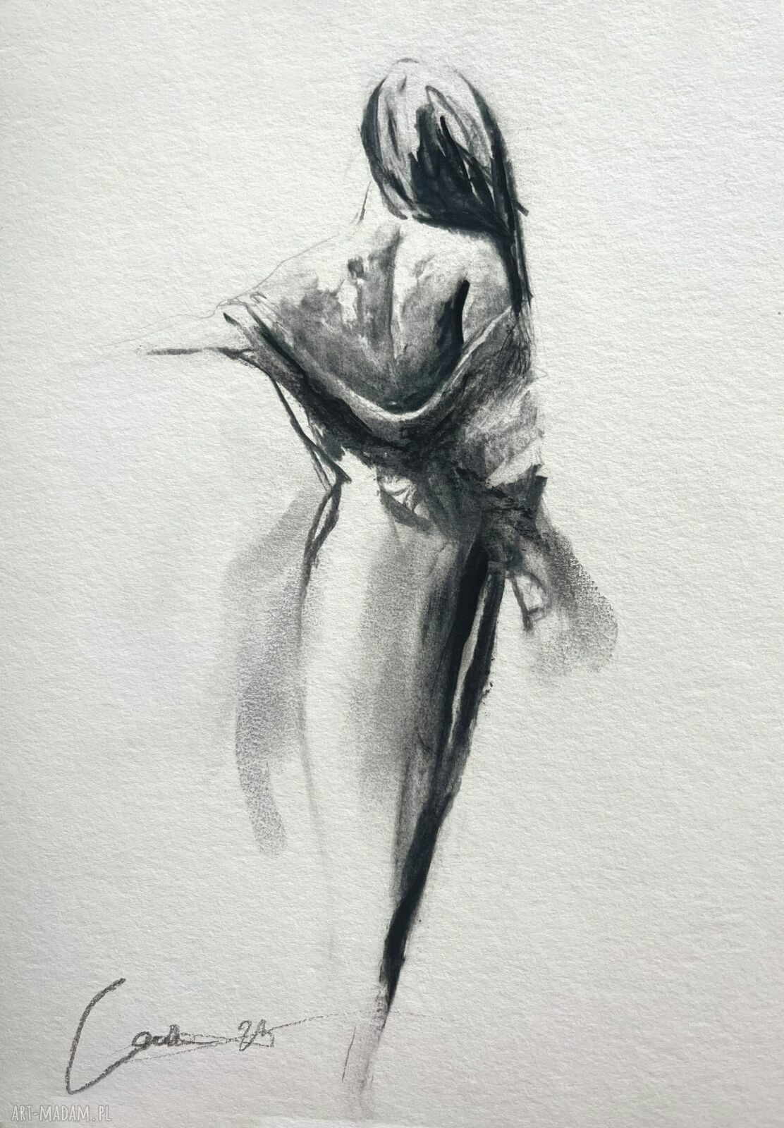 Szkic kobiety 30x42 cm - minimalistyczna grafika do wnętrza