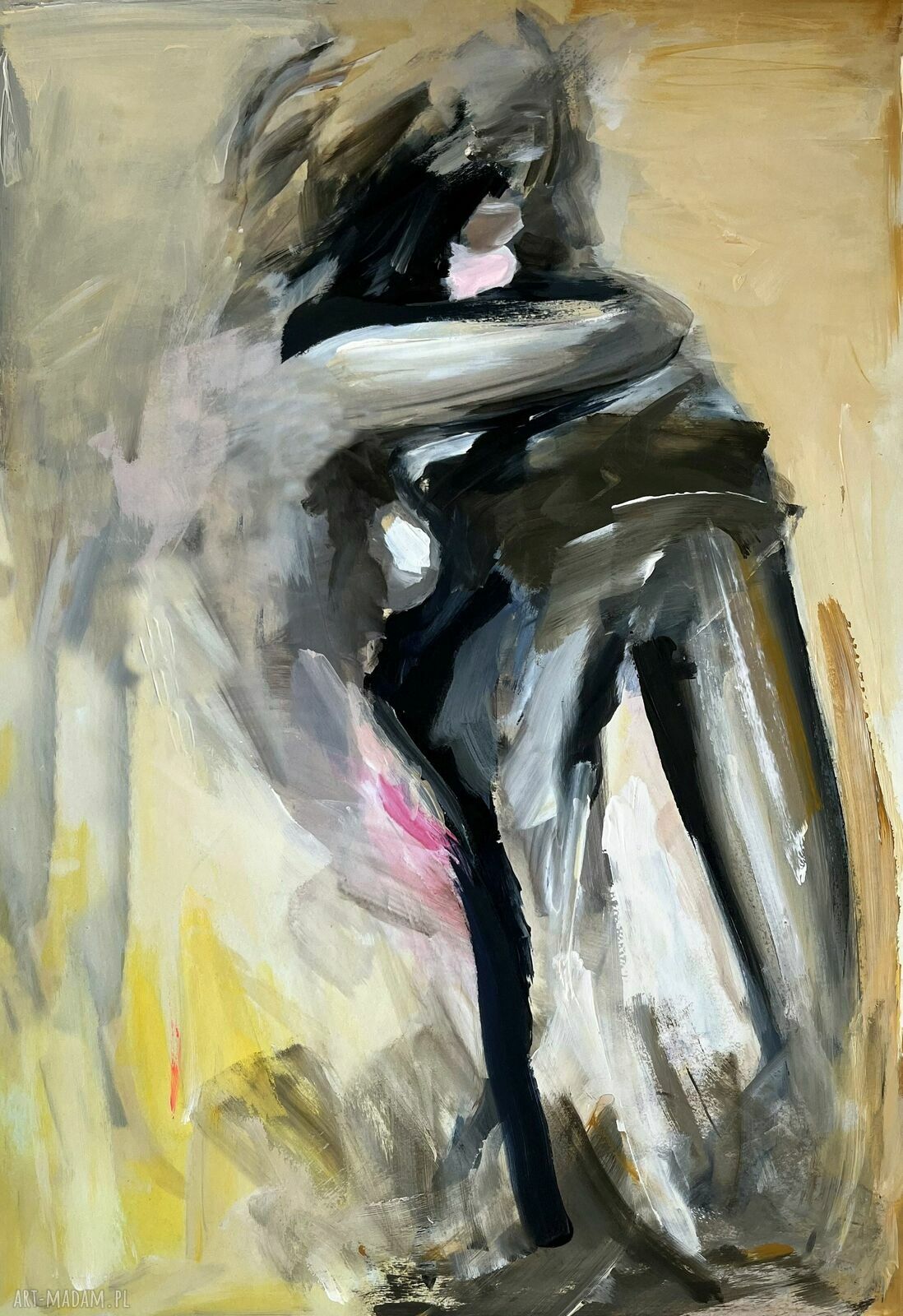 Szkic Kobiety - 50x70 pastelowy obraz akrylowy do sypialni