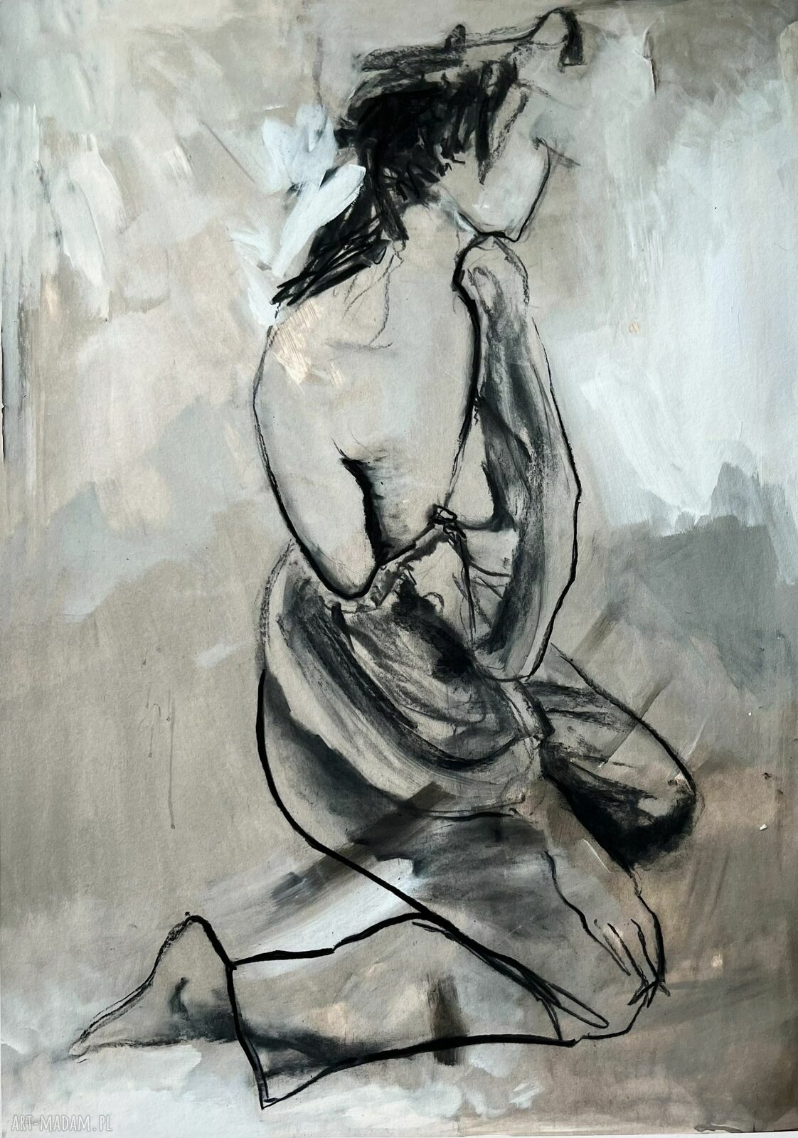 Szkic Kobiety 70x100 cm - duży obraz do salonu
